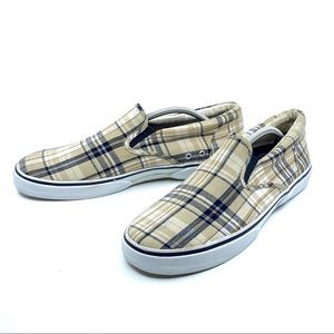 Sperry Plaid Slip On Boat Shoes